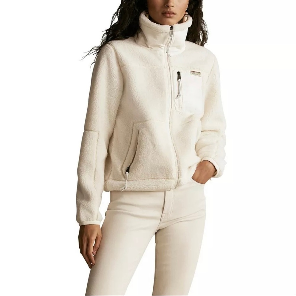 Polo Ralph Lauren Sherpa Leather Trim Sheep Jacket